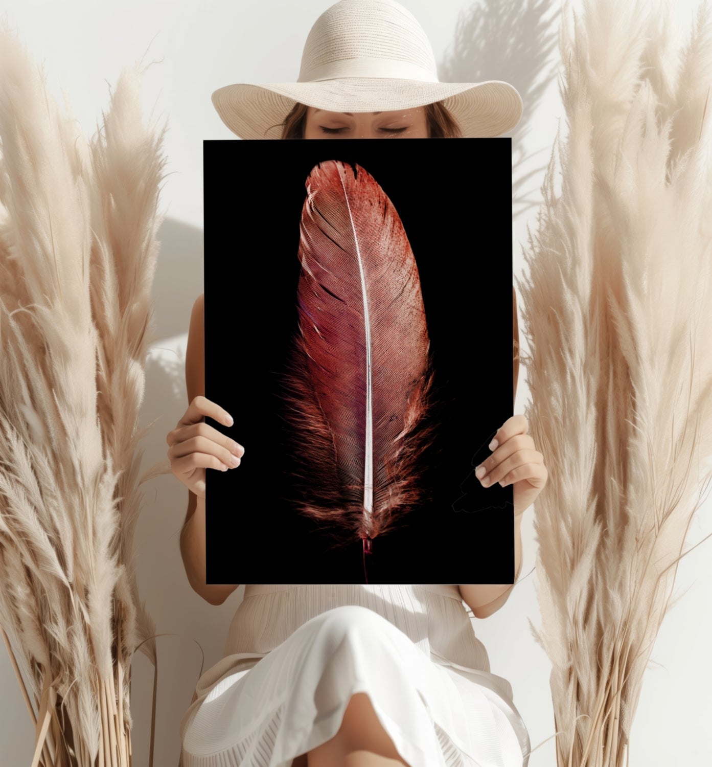 Red Feather Aluminum Print