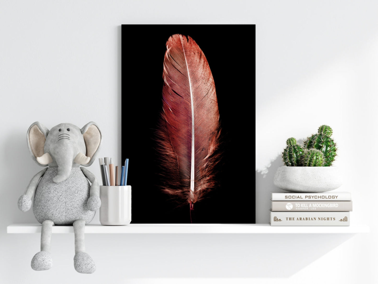 Red Feather Aluminum Print