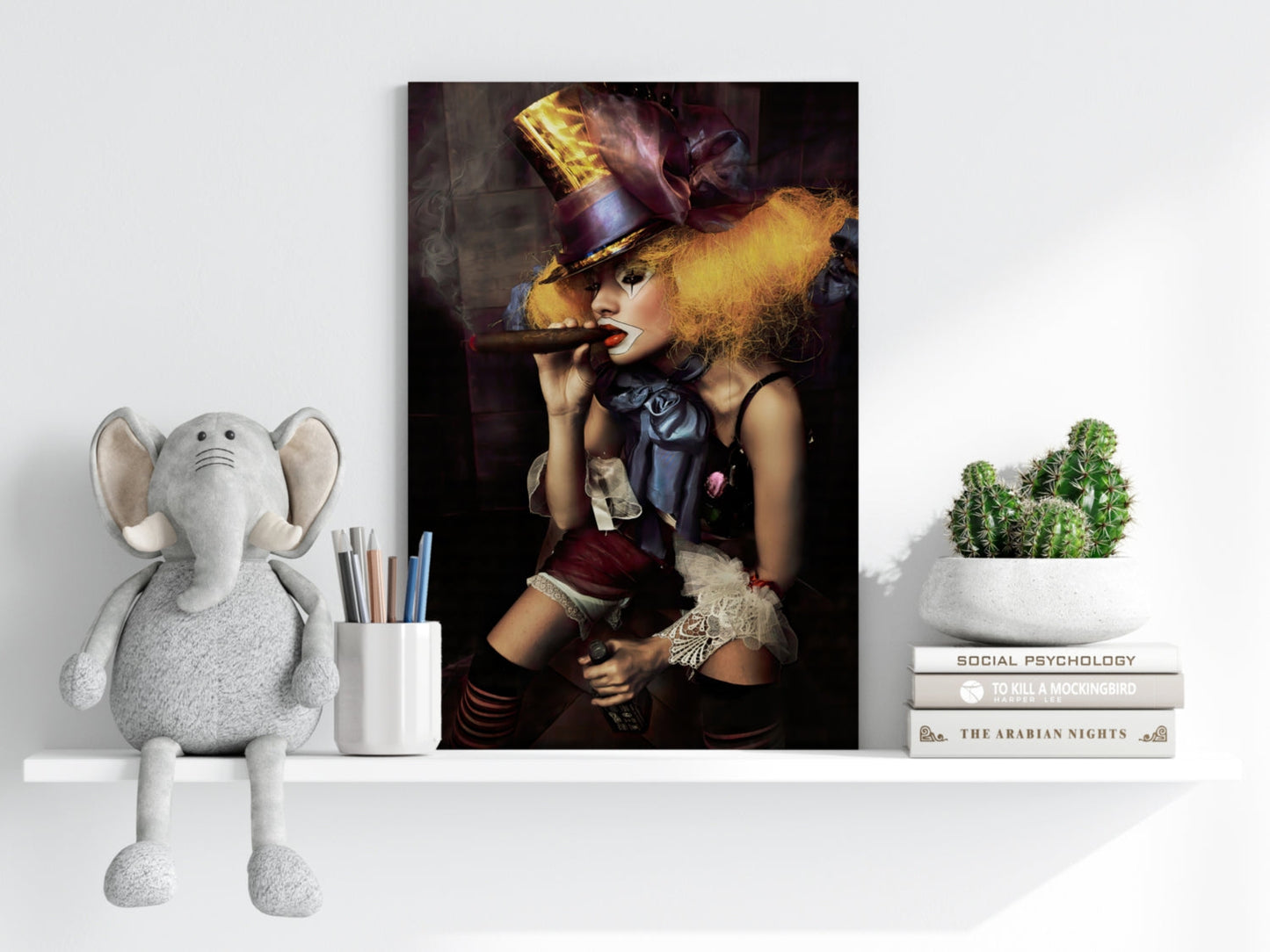 Woman Clown Aluminum Print