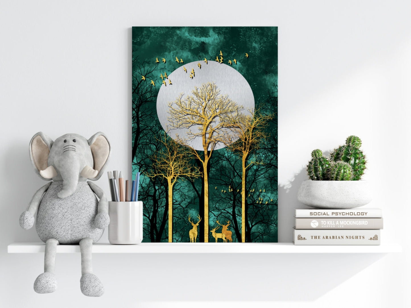 Golden Deers Aluminum Print