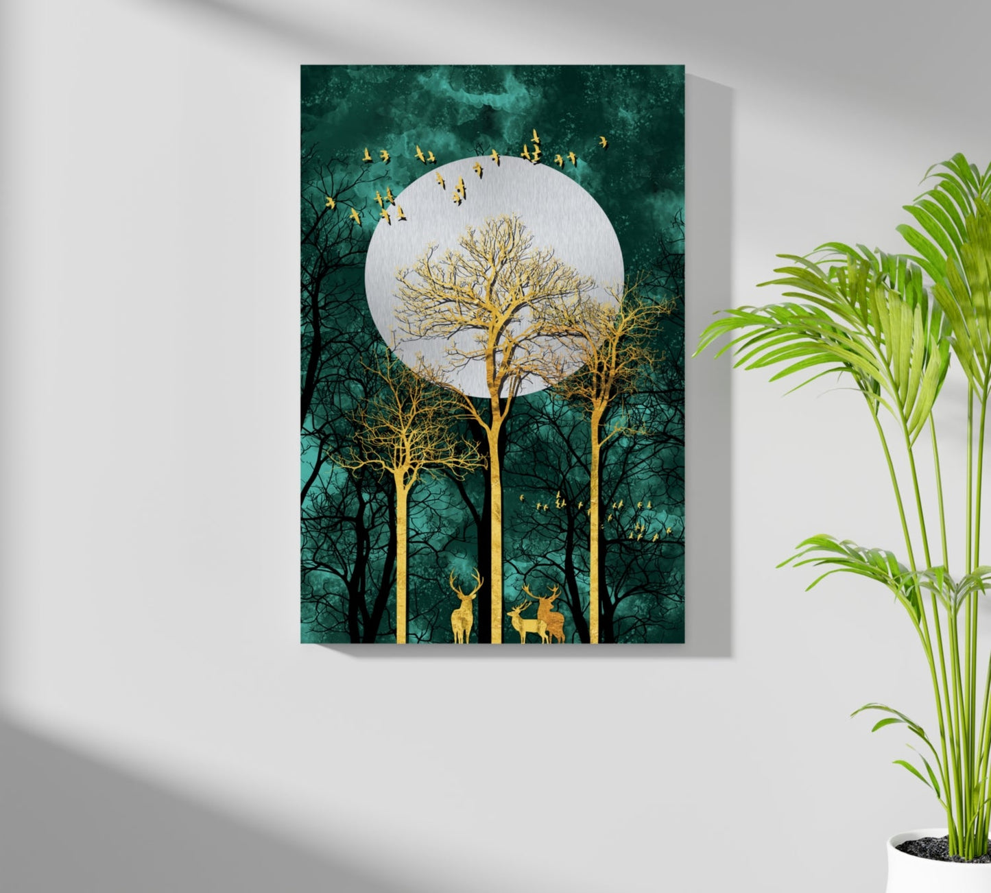 Golden Deers Aluminum Print