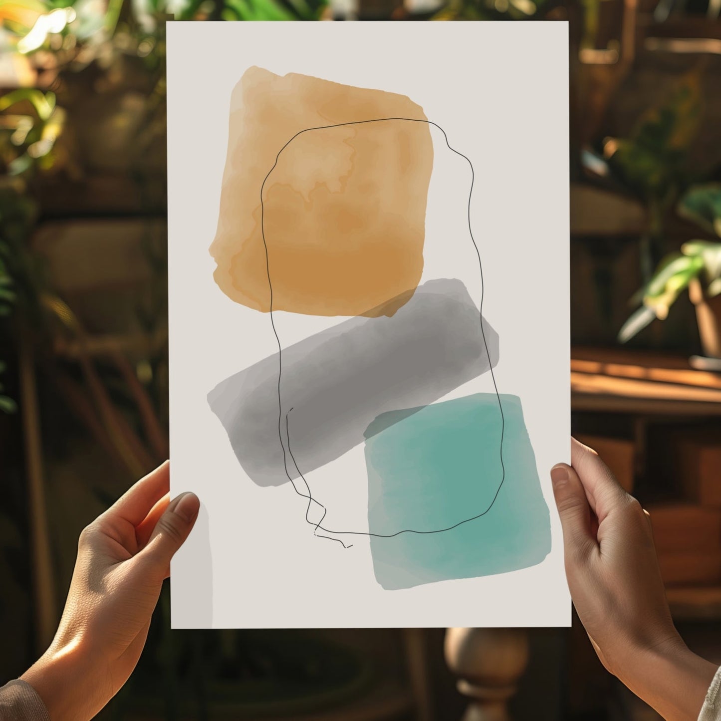 Line Art Modern Shape V6 Aluminum Print