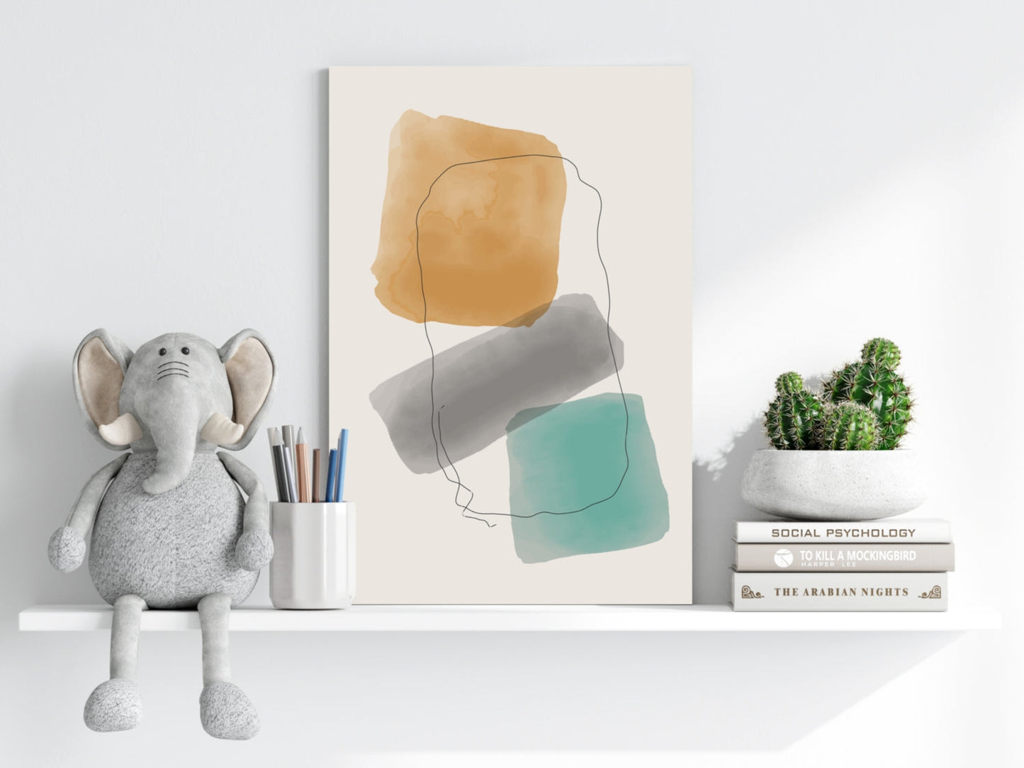 Line Art Modern Shape V6 Aluminum Print