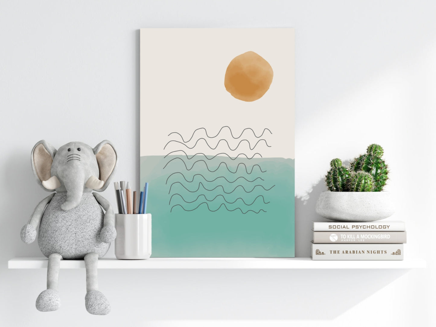 Line Art Modern Shape V7 Aluminum Print