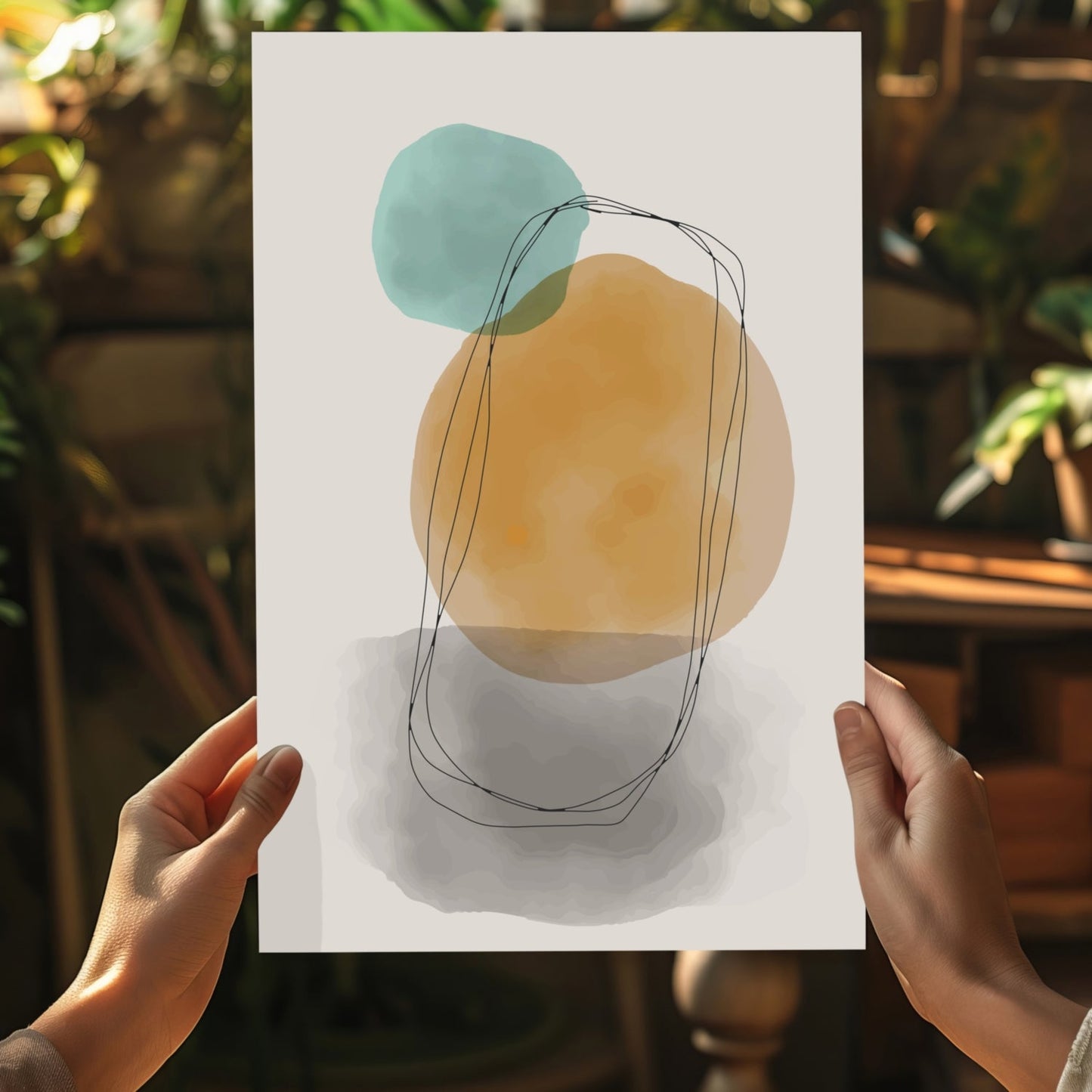 Line Art Modern Shape V8 Aluminum Print
