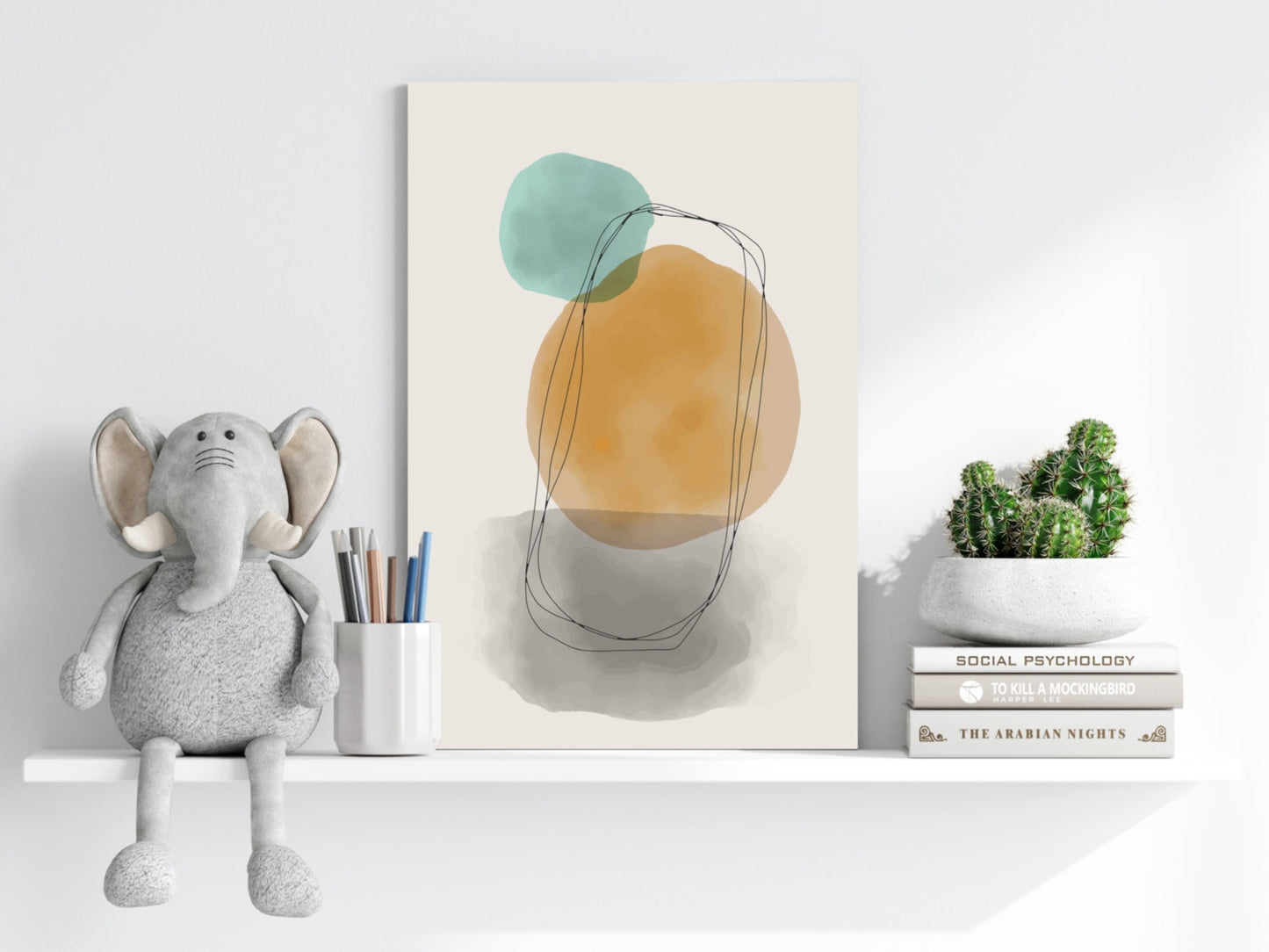 Line Art Modern Shape V8 Aluminum Print
