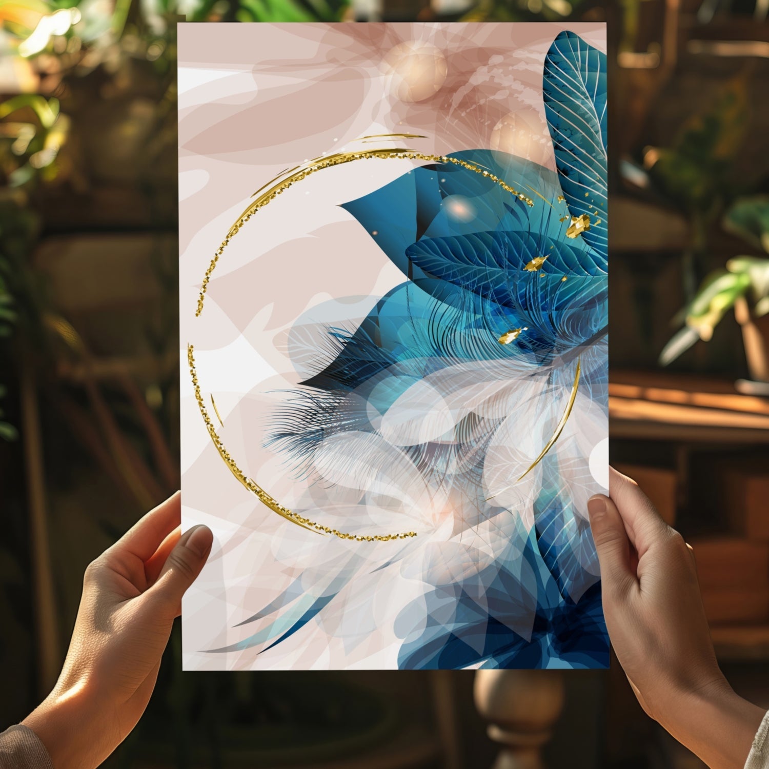 Abstract Teal Aluminum Print-4