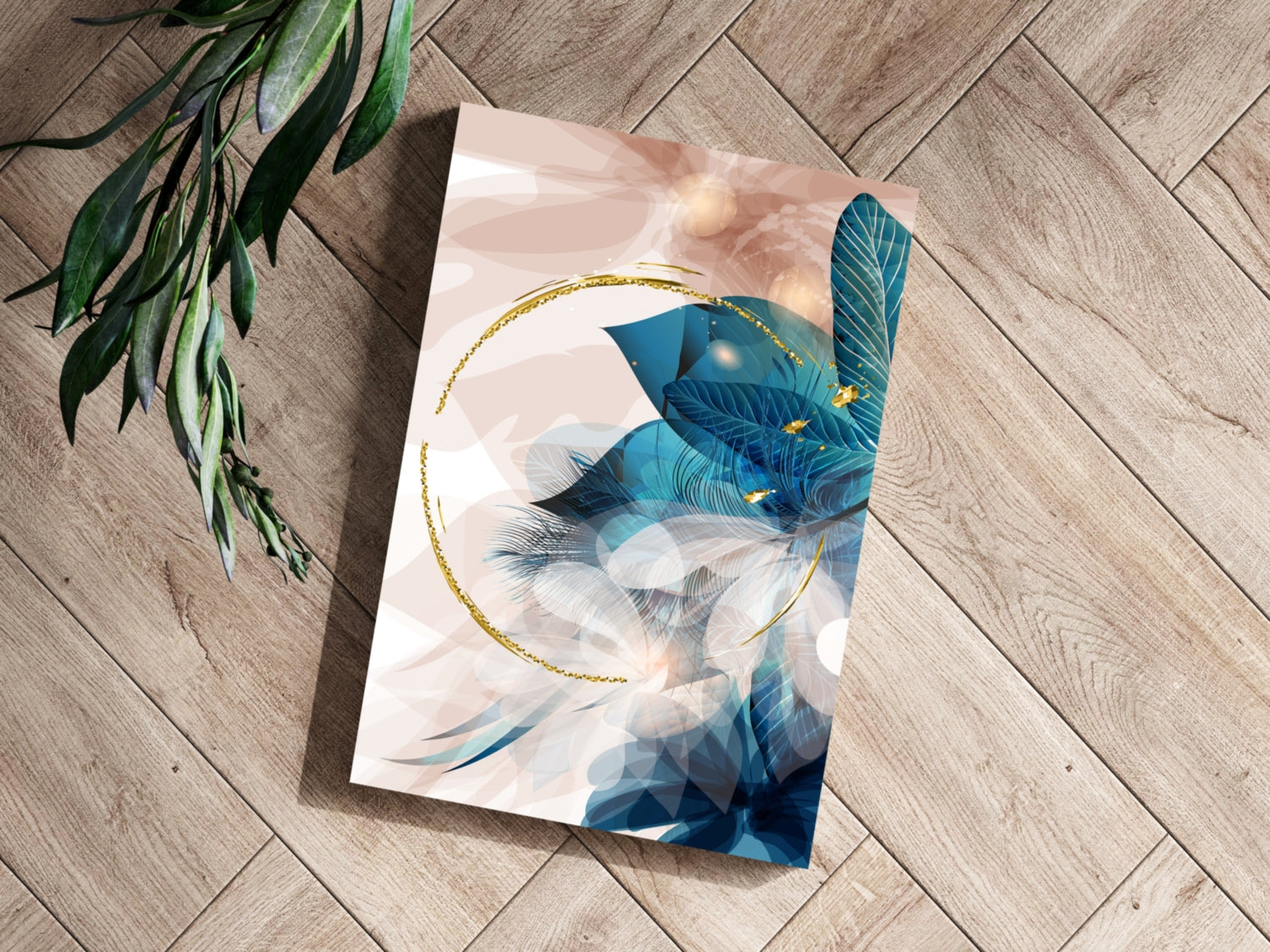 Abstract Teal Aluminum Print-2