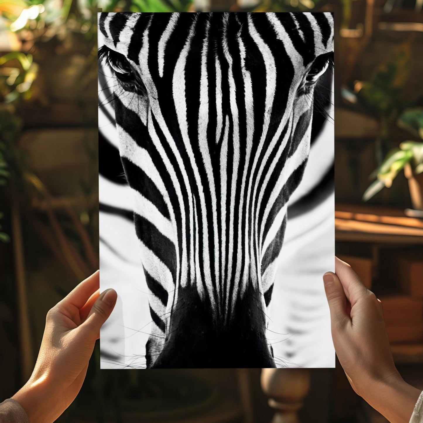 Zebra Portrait Aluminum Print