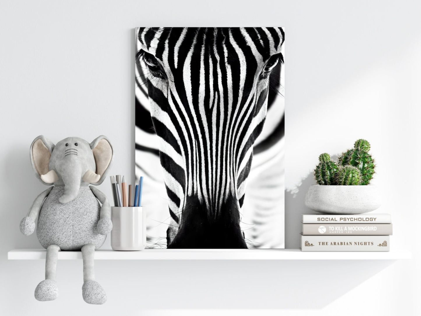 Zebra Portrait Aluminum Print