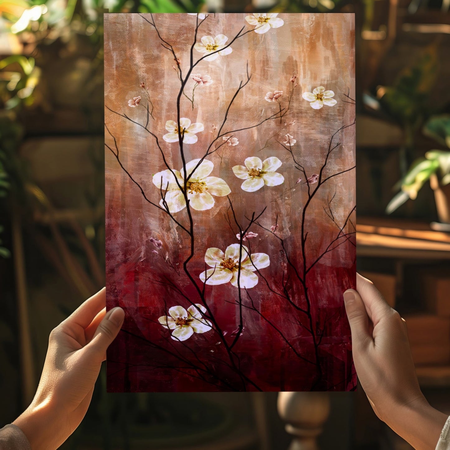 Abstract Flowers V1 Aluminum Print