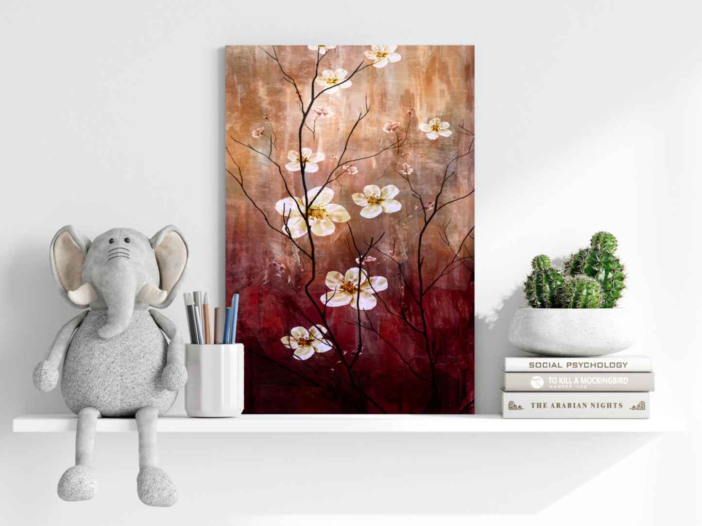 Abstract Flowers V1 Aluminum Print