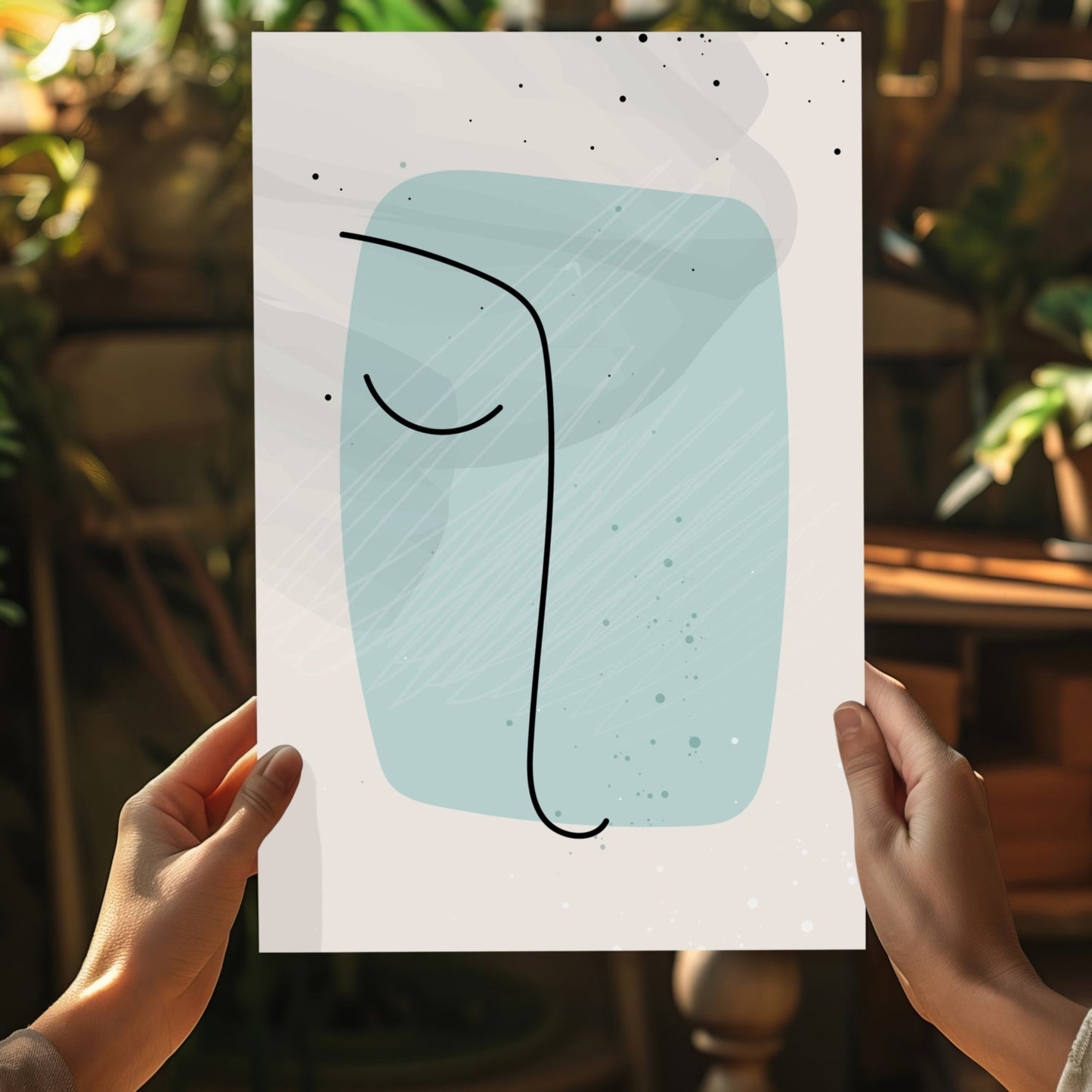 Line Art V8 Aluminum Print