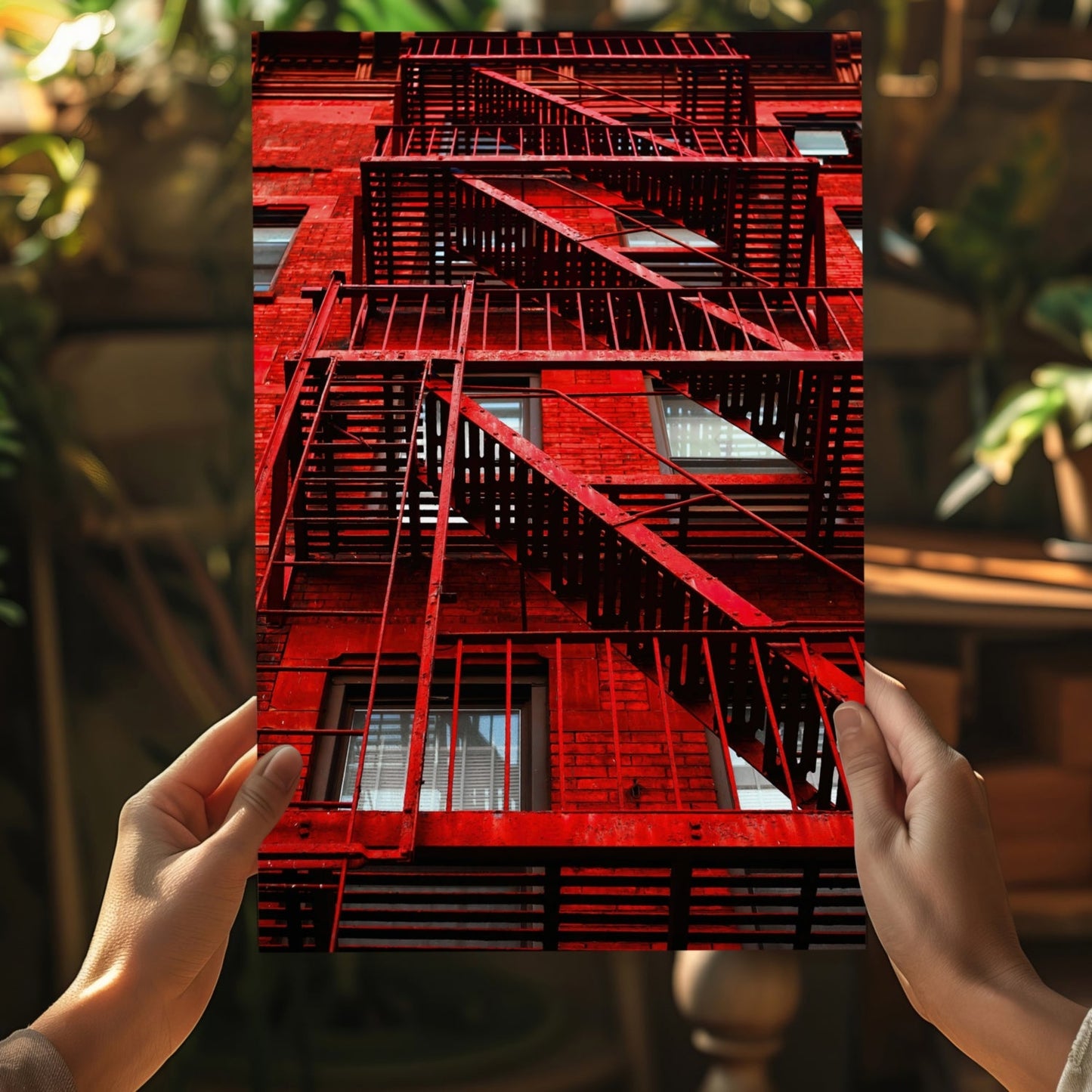 Stairs Red Aluminum Print