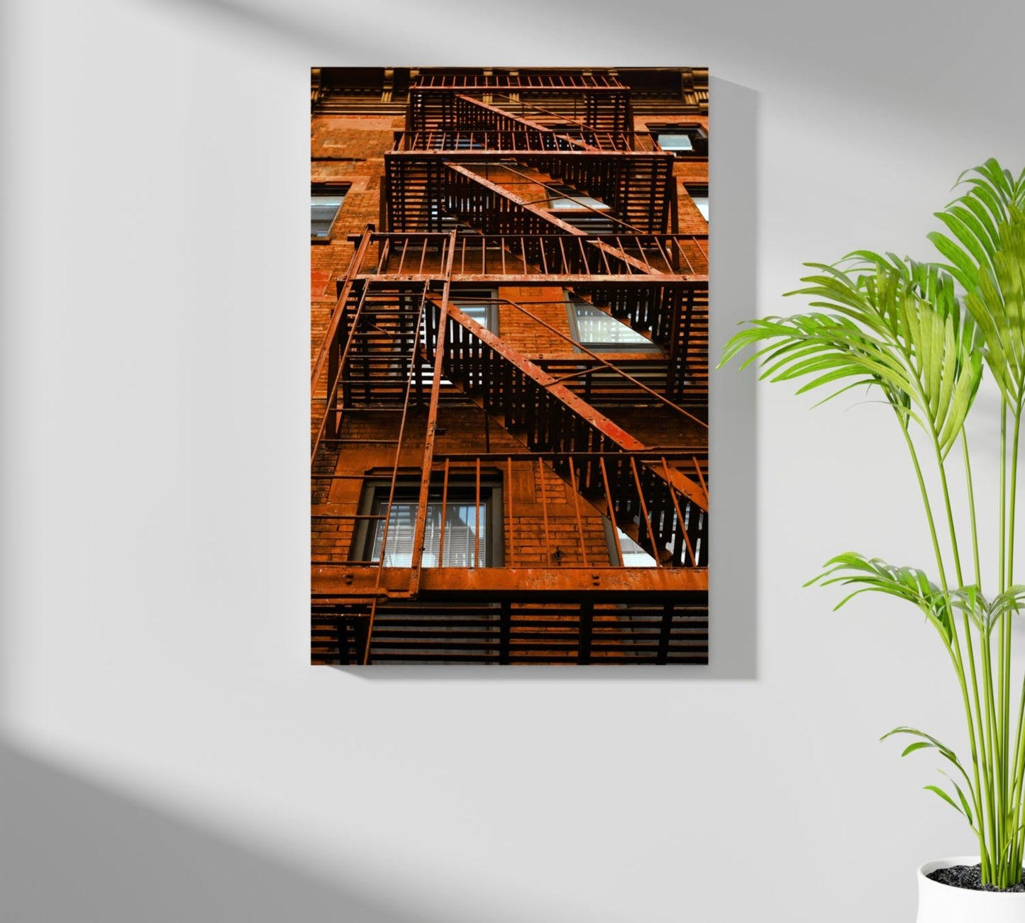 Stairs Orange Aluminum Print