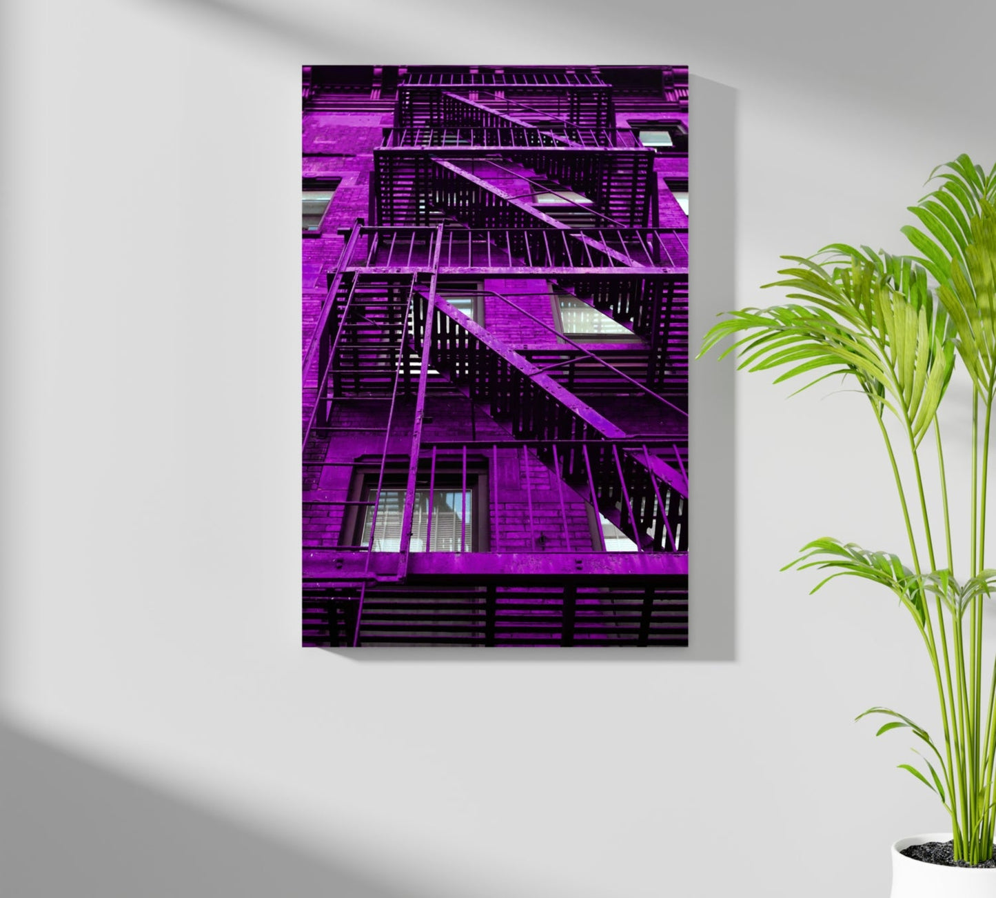 Stairs Purple Aluminum Print