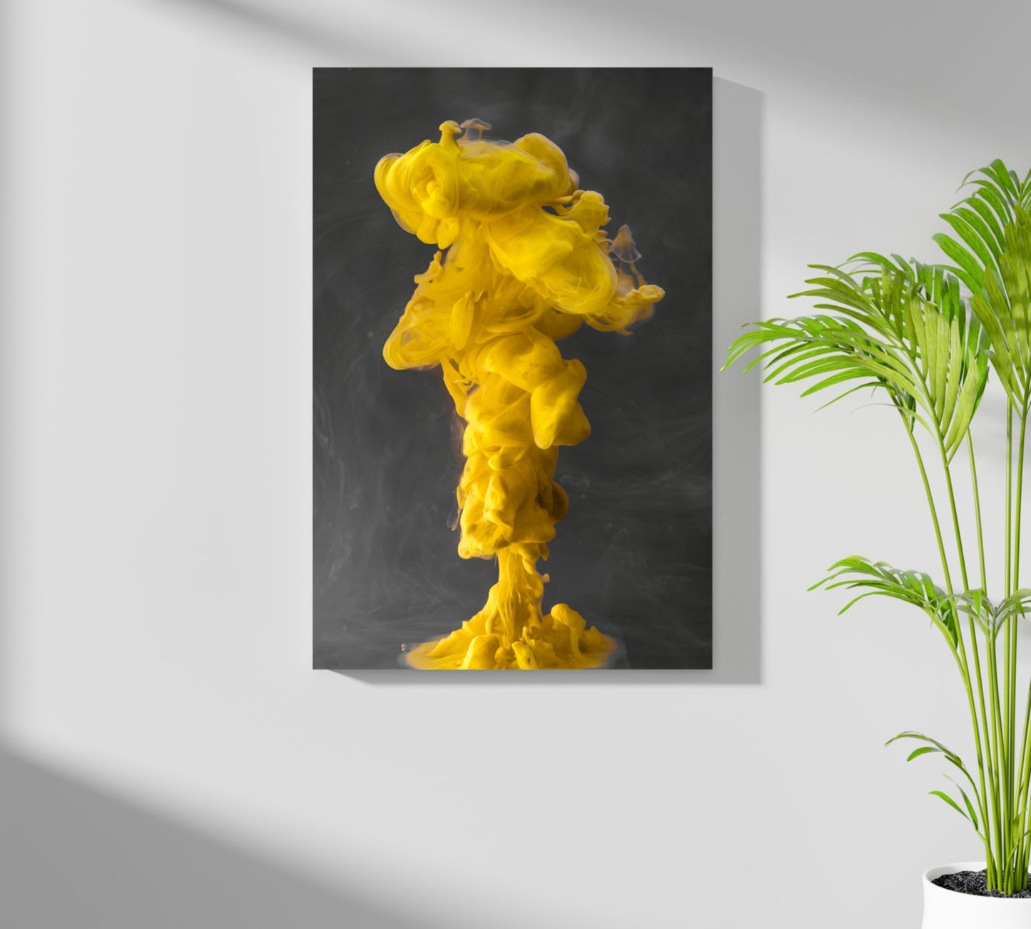 Abstract Yellow Smoke Aluminum Print