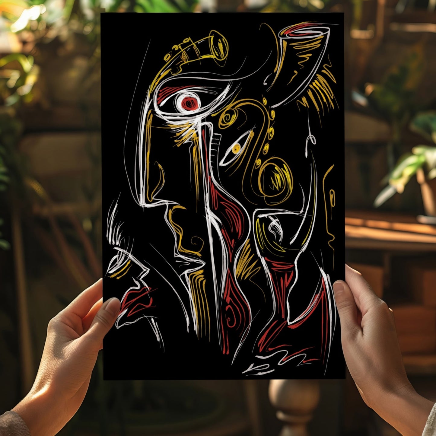 Abstract Art Faces Aluminum Print