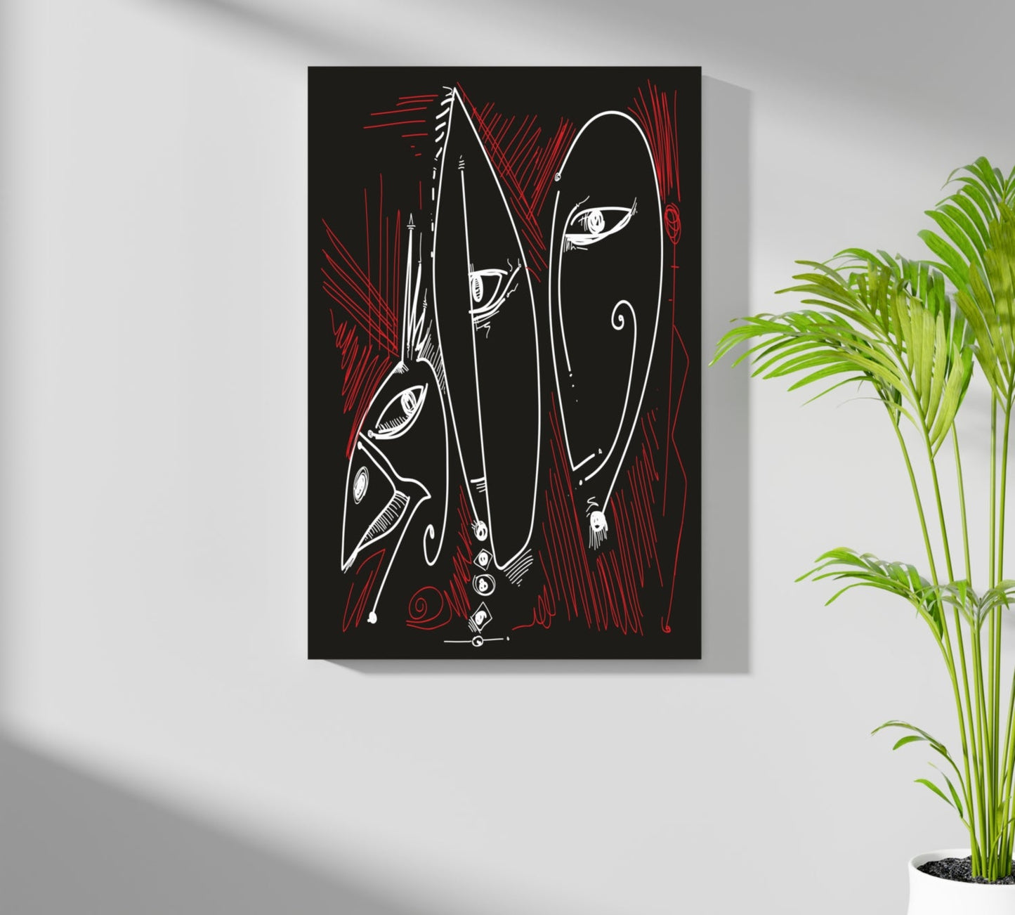 Abstract Art Faces Aluminum Print