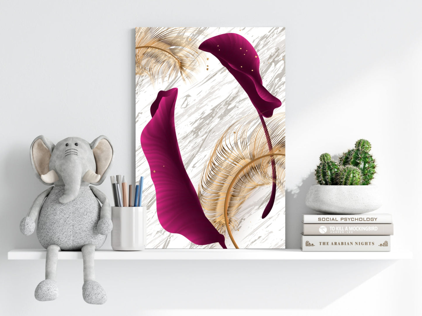 Burgundry Leaves Aluminum Print