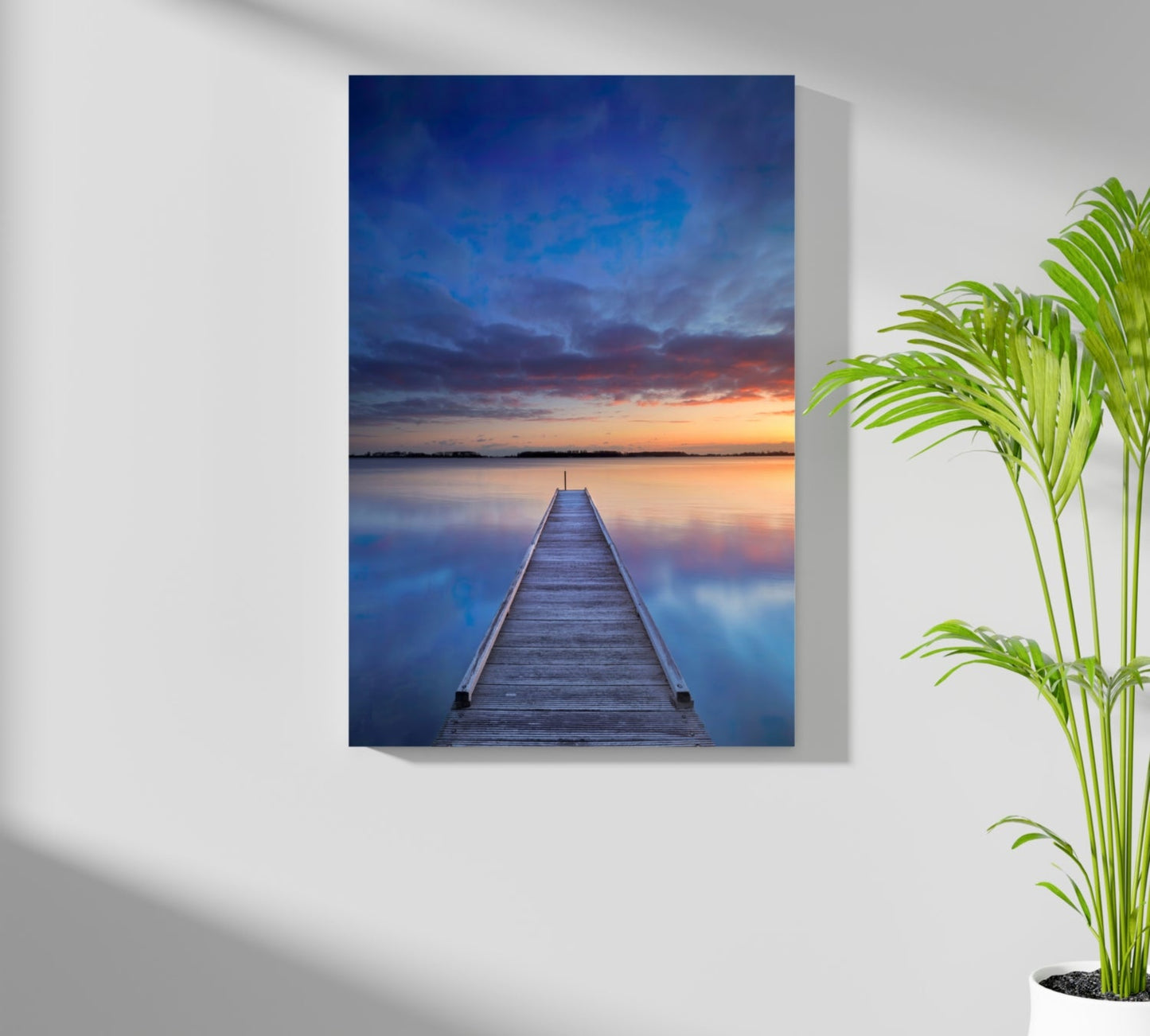 Dock View at Sunset Aluminum Print