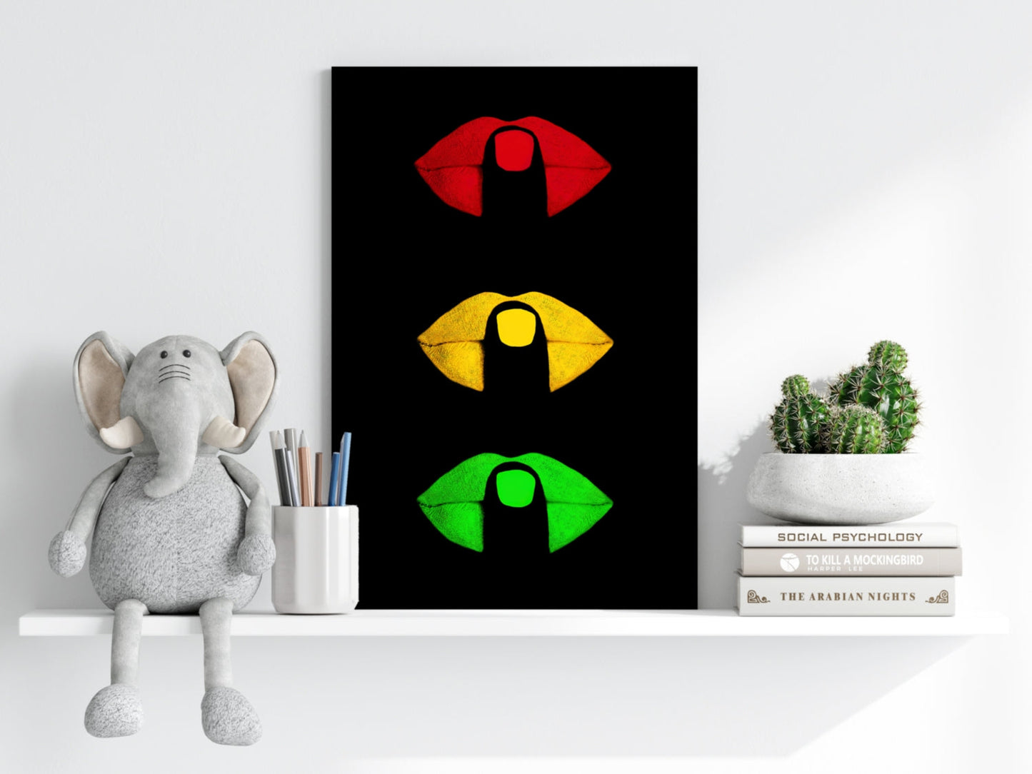 Hush Lips Aluminum Print