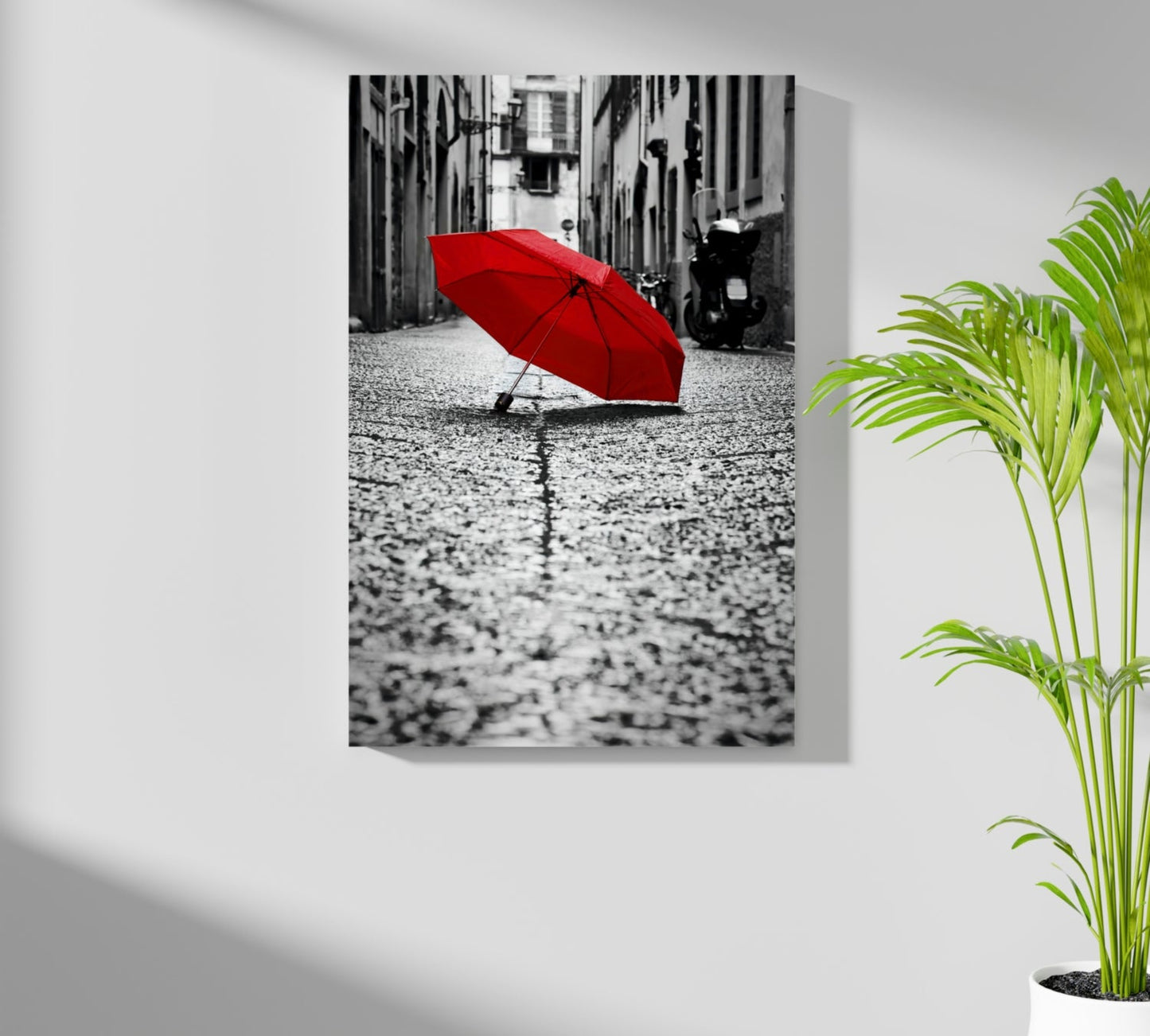 Red Umbrella Aluminum Print