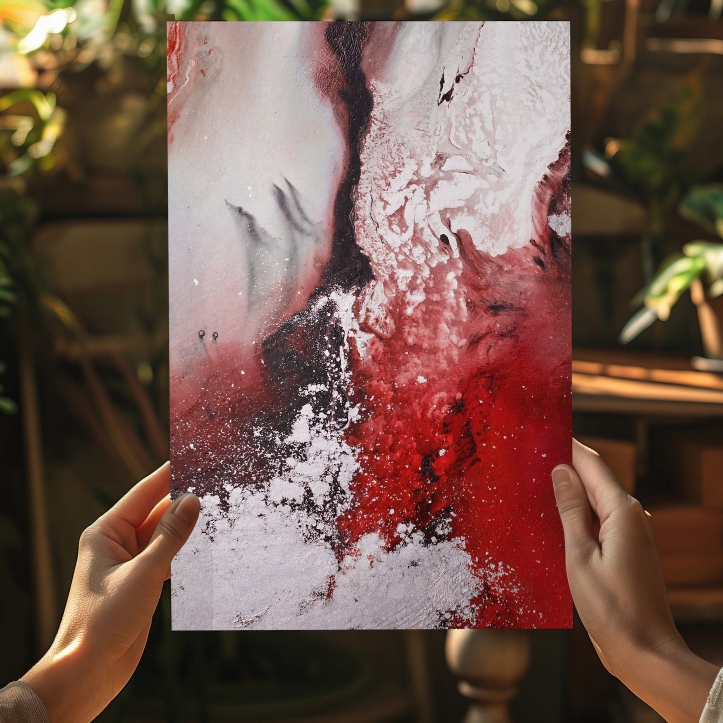 Abstract Paint Red V2 Aluminum Print