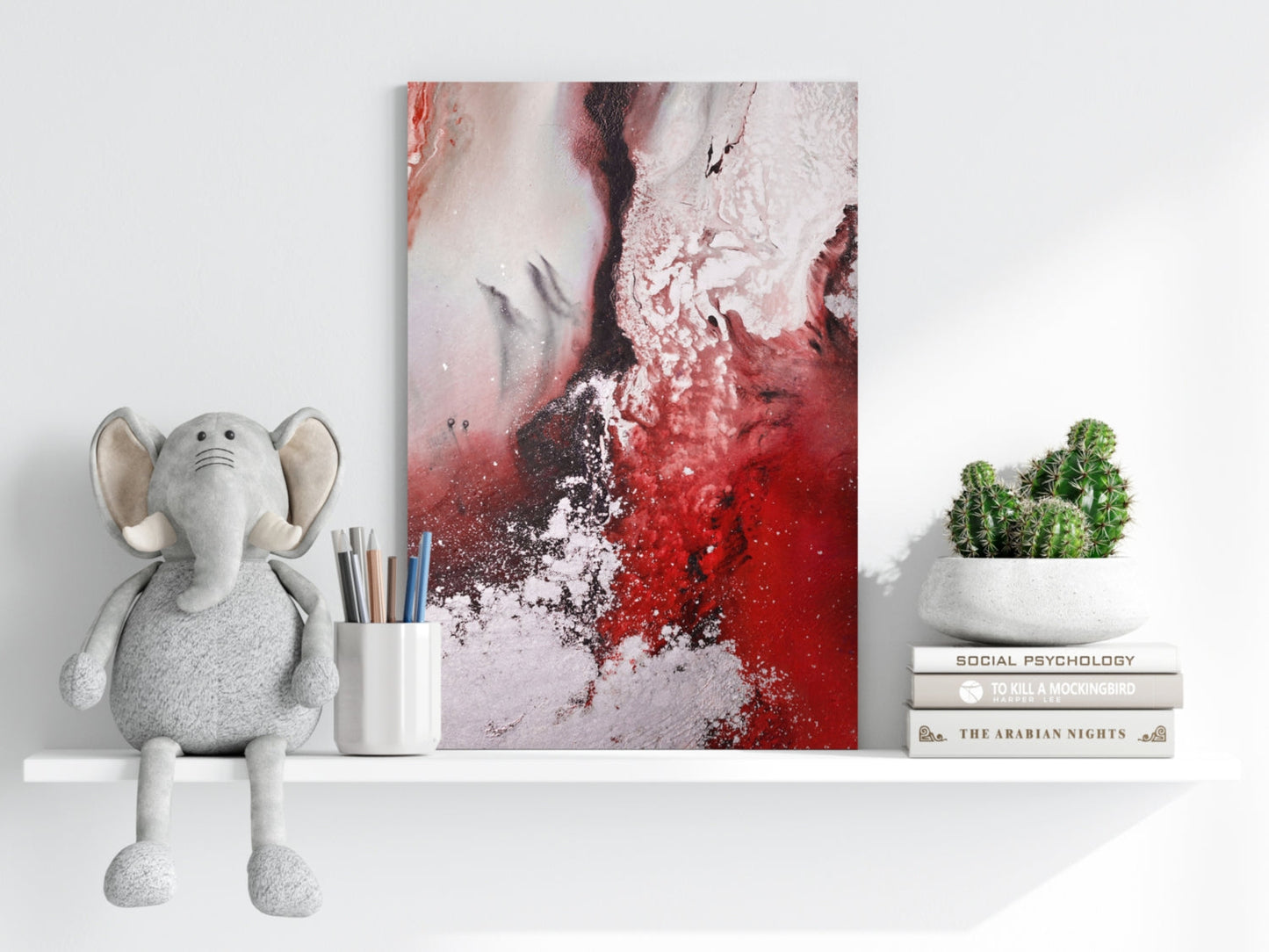 Abstract Paint Red V2 Aluminum Print