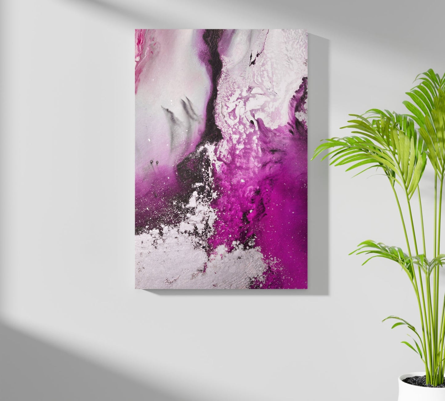 Abstract Paint Fuschia V2 Aluminum Print