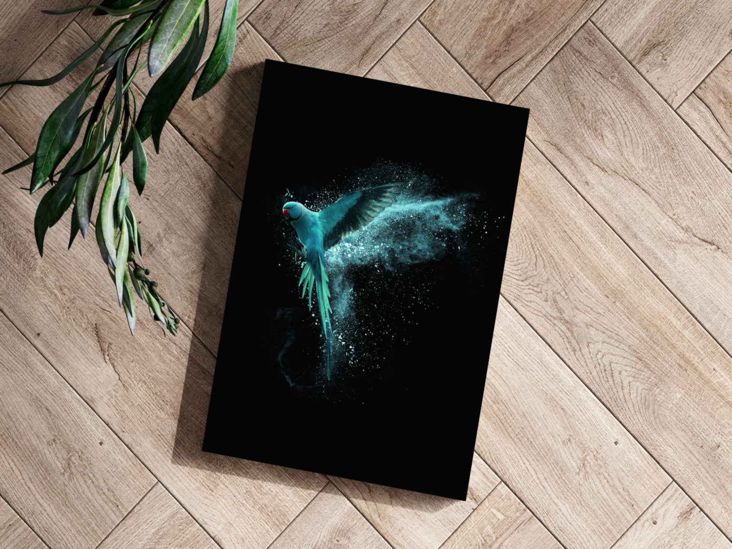Teal Parrot Aluminum Print-2