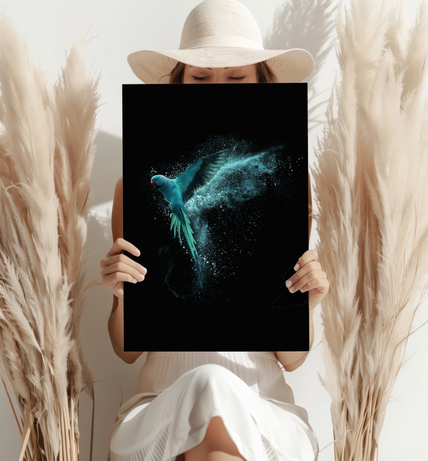 Teal Parrot Aluminum Print-3