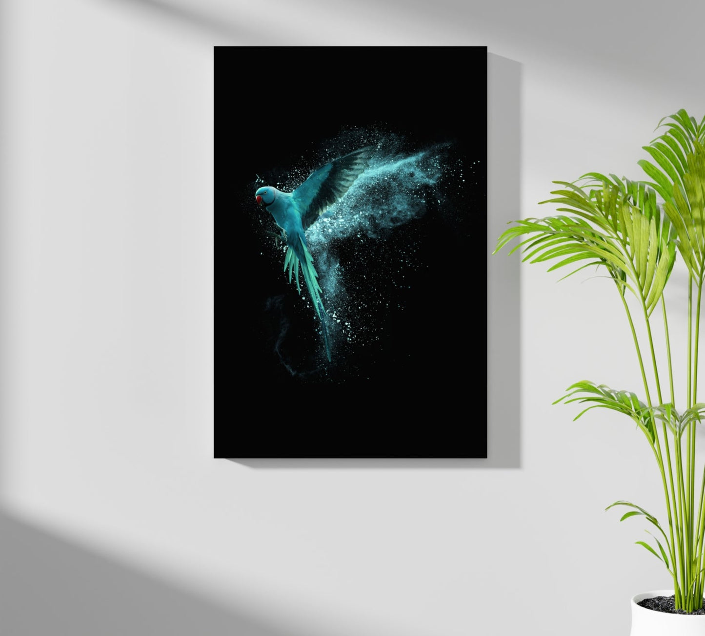 Teal Parrot Aluminum Print