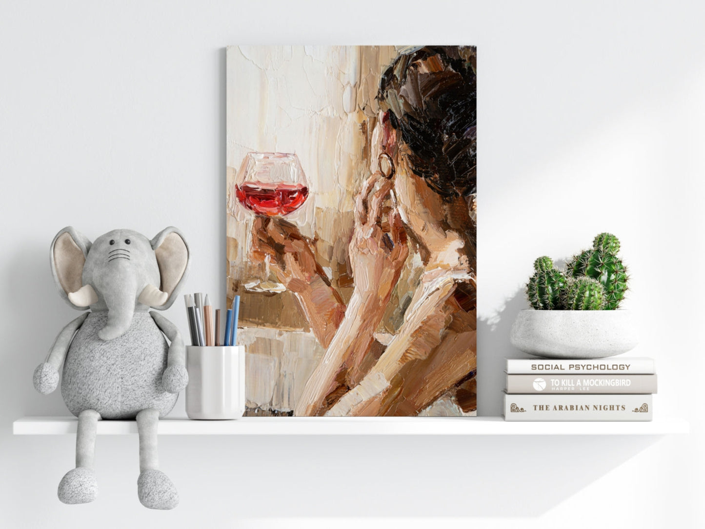 Woman Holding Wine Aluminum Print