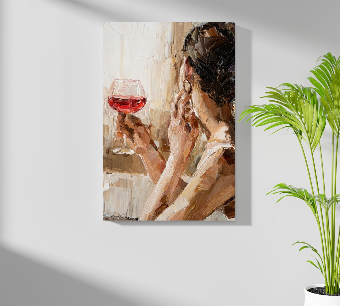 Woman Holding Wine Aluminum Print