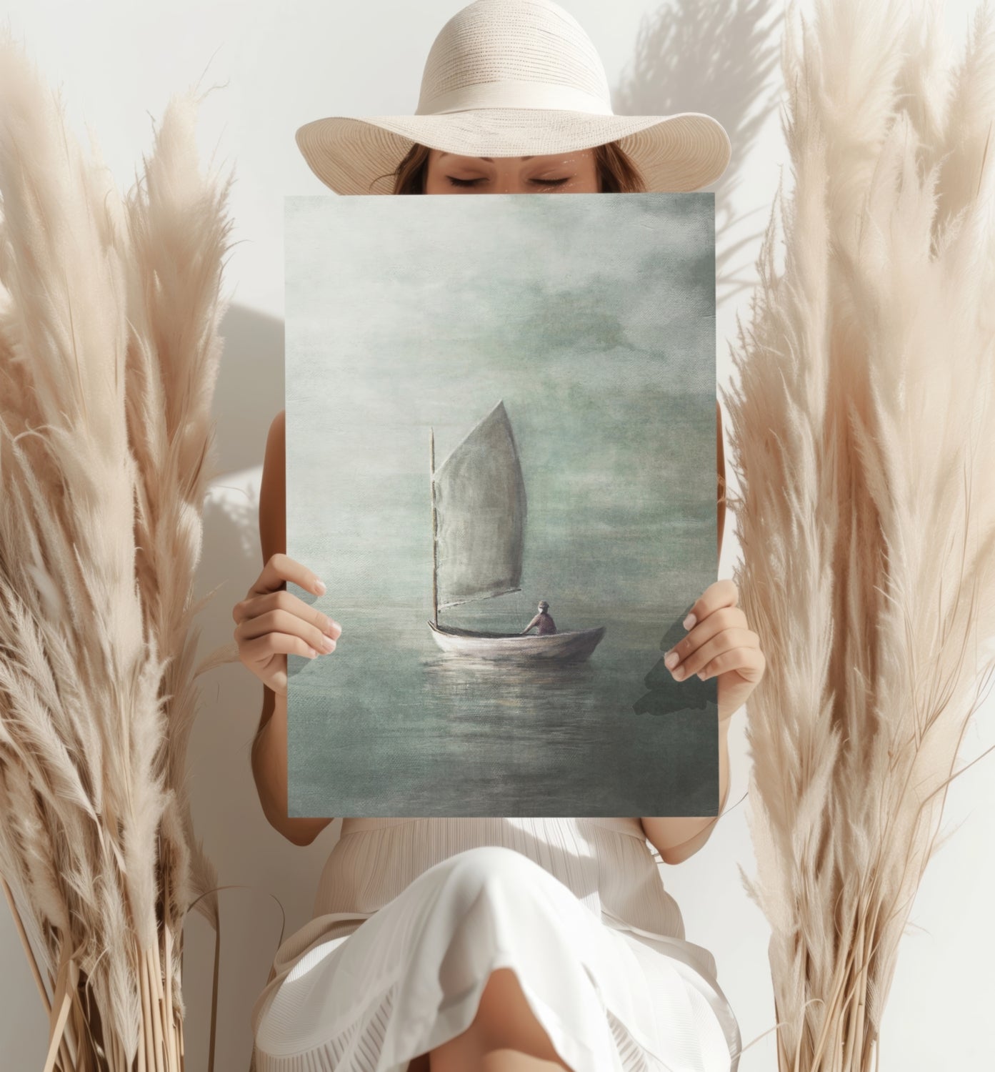 Sail in Mist Aluminum Print