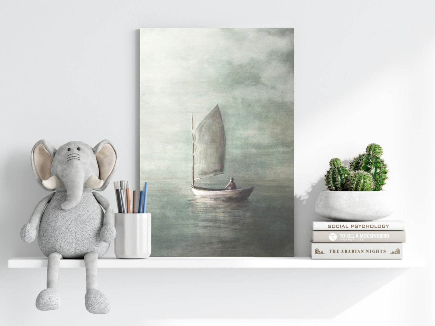Sail in Mist Aluminum Print