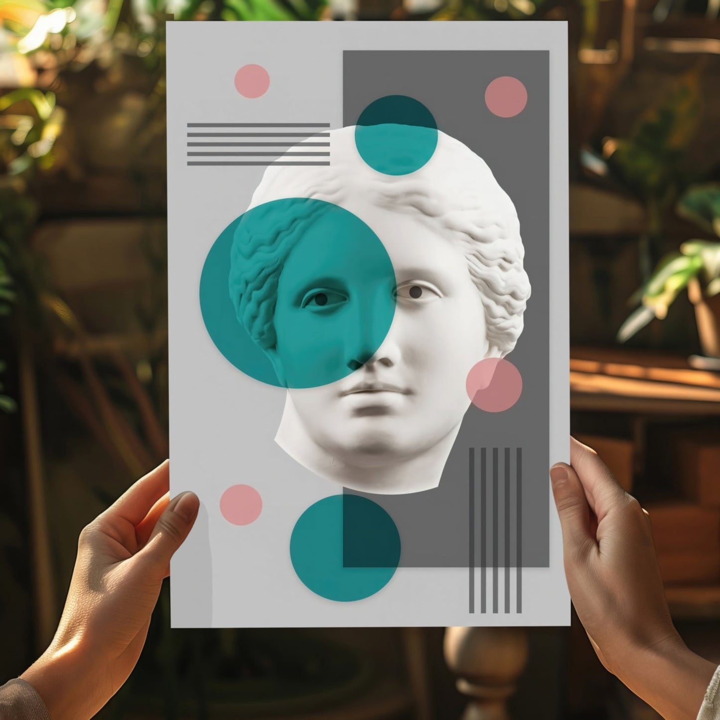 Contemporary Art Statue Head Aluminum Print