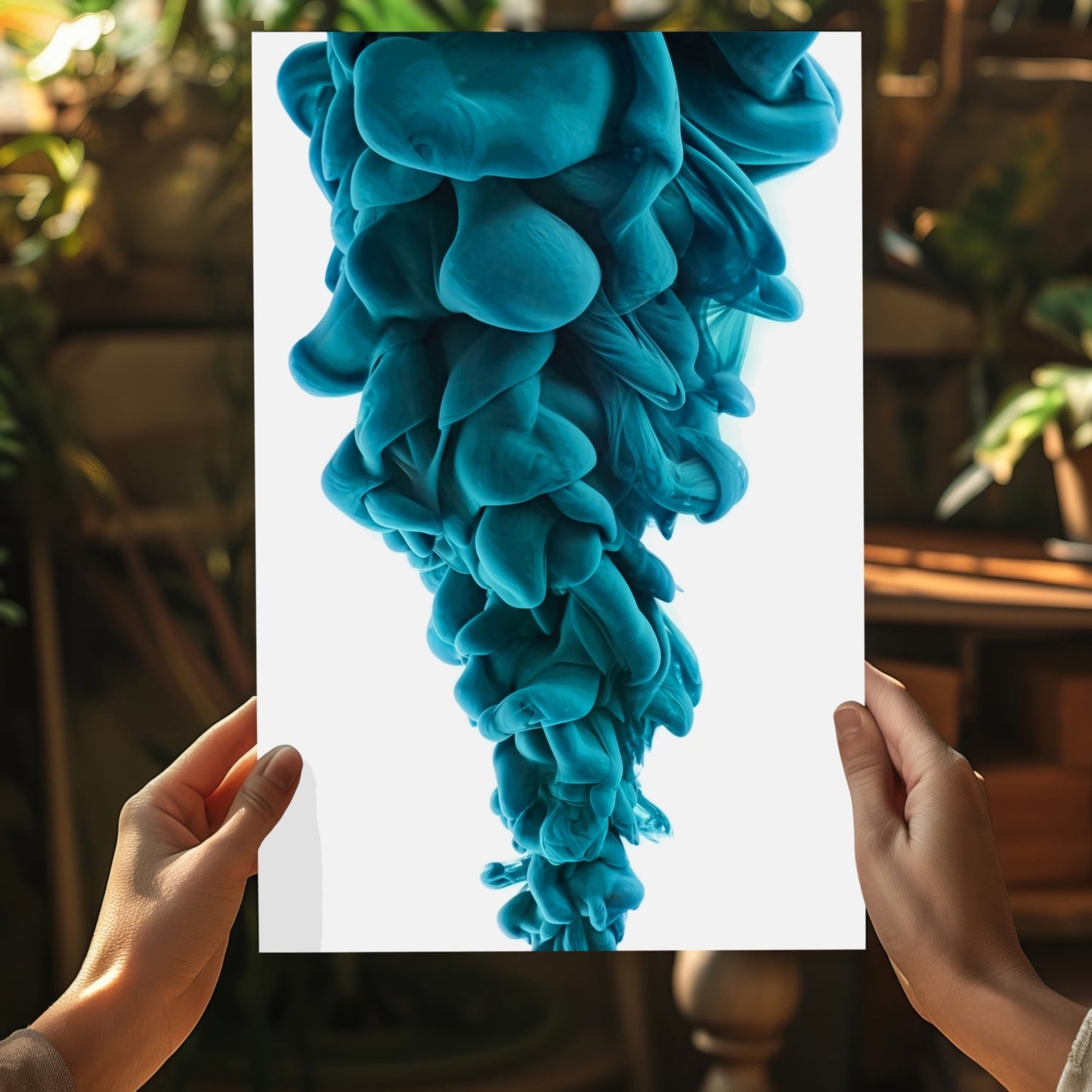 Teal Smoke Aluminum Print
