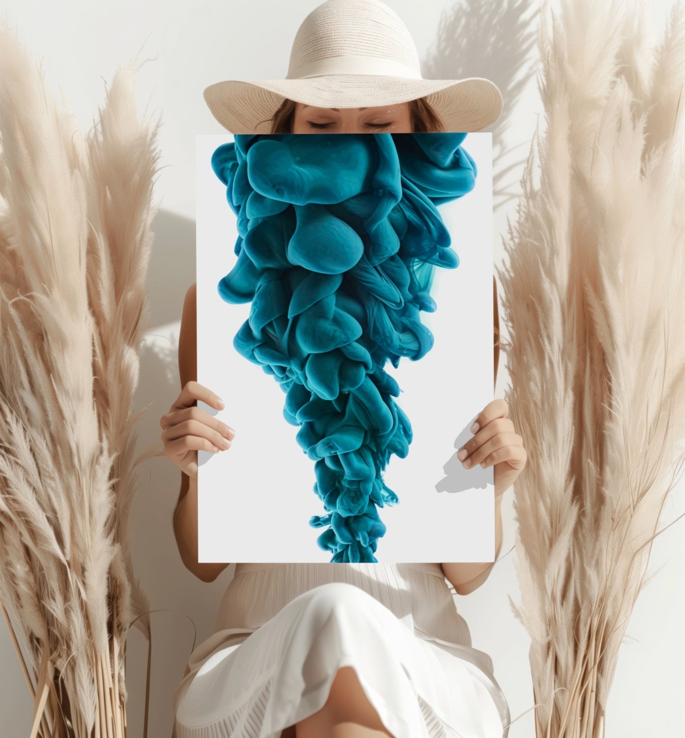 Teal Smoke Aluminum Print