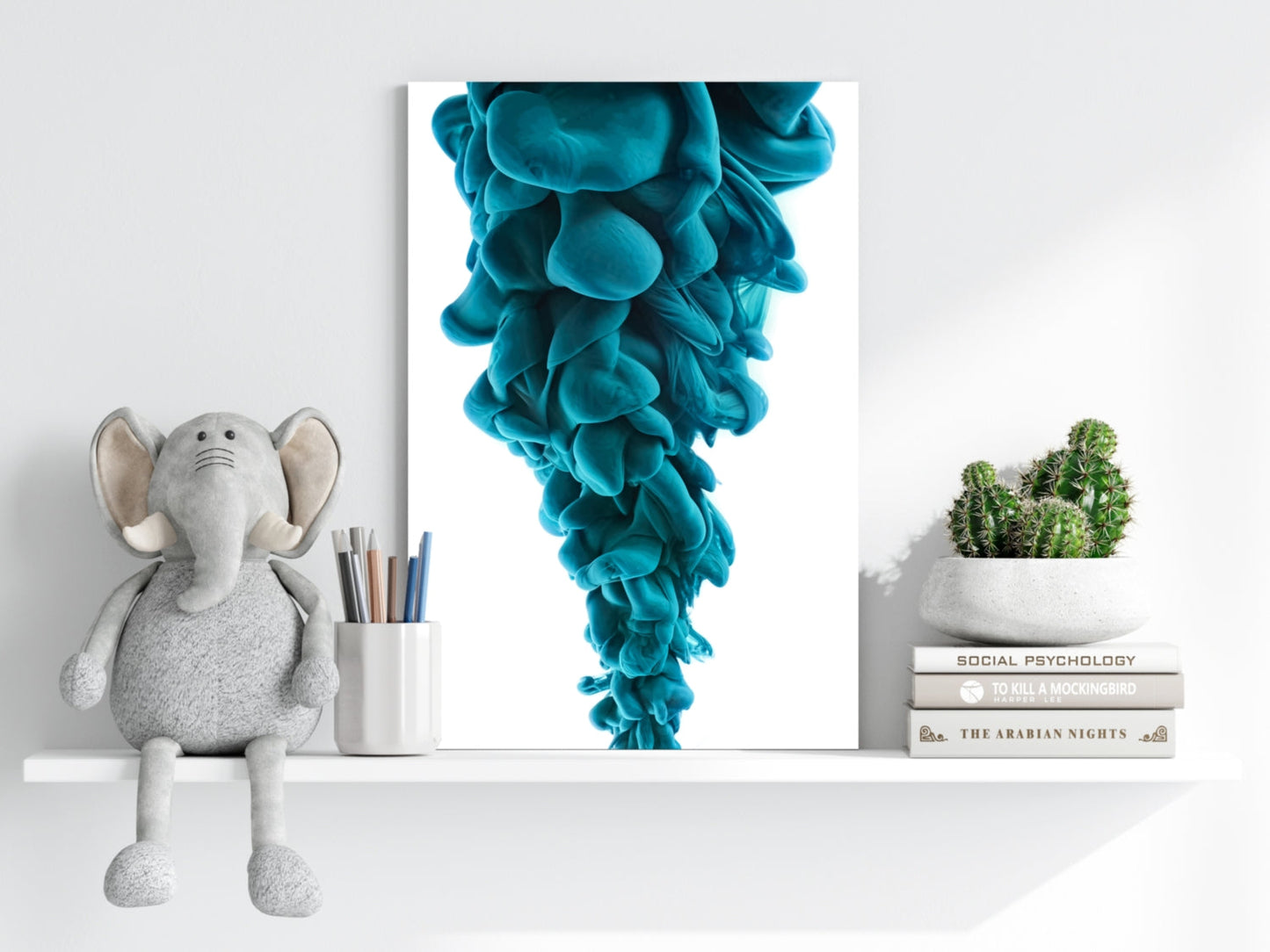 Teal Smoke Aluminum Print