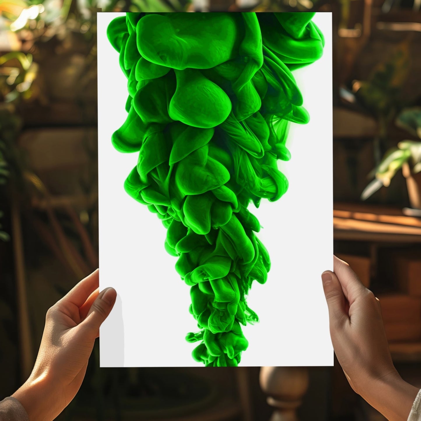 Green Smoke Aluminum Print