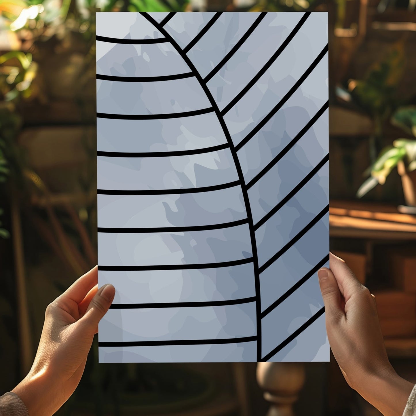Line Art V12 Aluminum Print