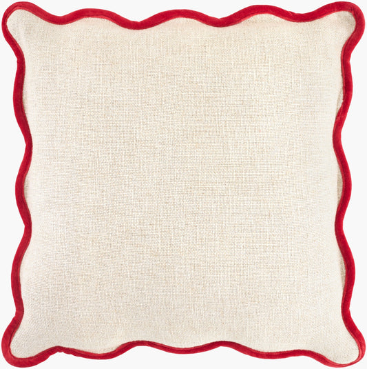 White Modern Accent Pillow with cotton details for sofa bed or accent chair-0