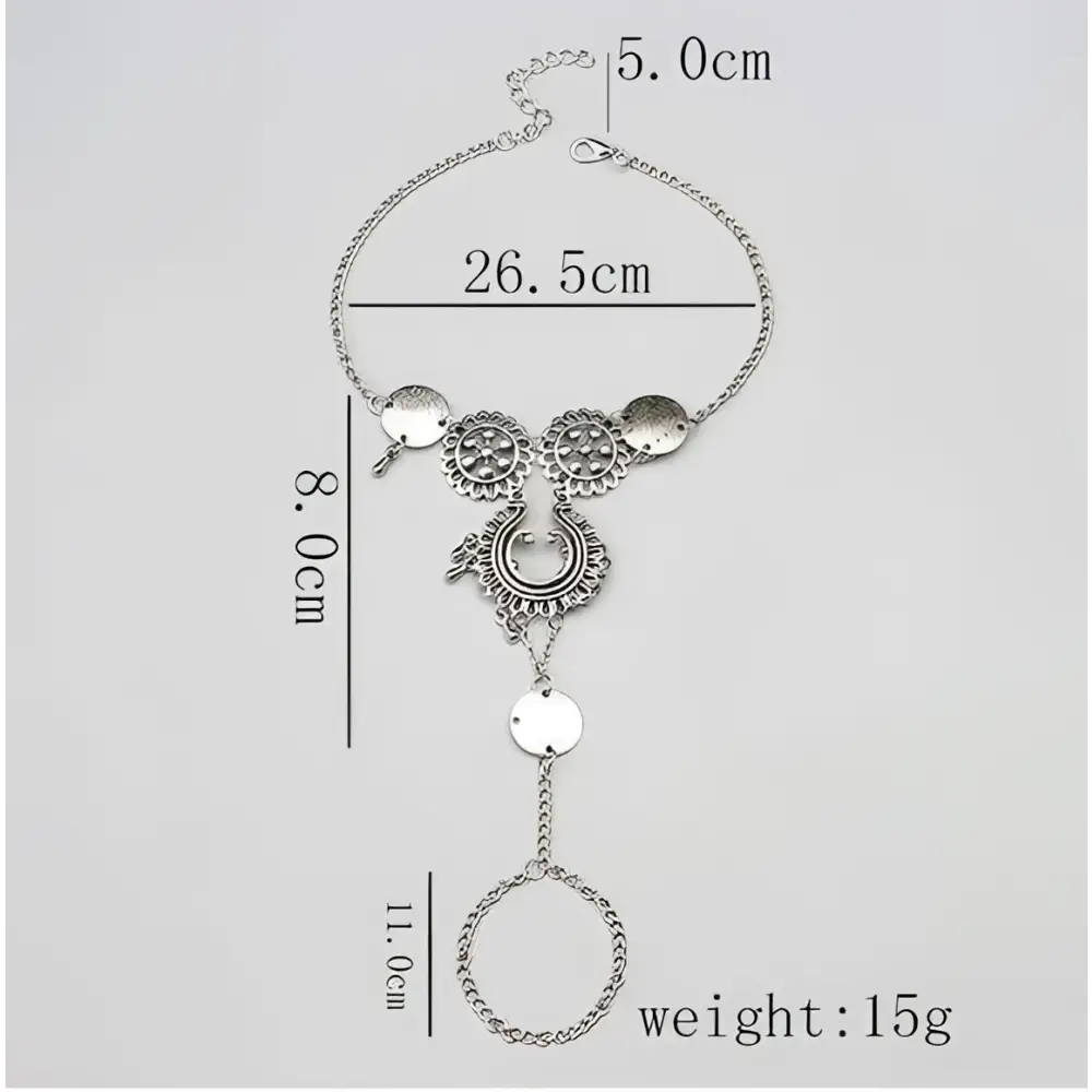 Bohemian Jewelry Antique Silver Flower Foot Chain