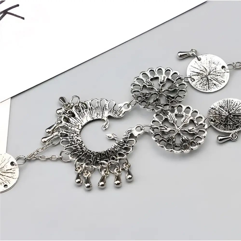 Bohemian Jewelry Antique Silver Flower Foot Chain