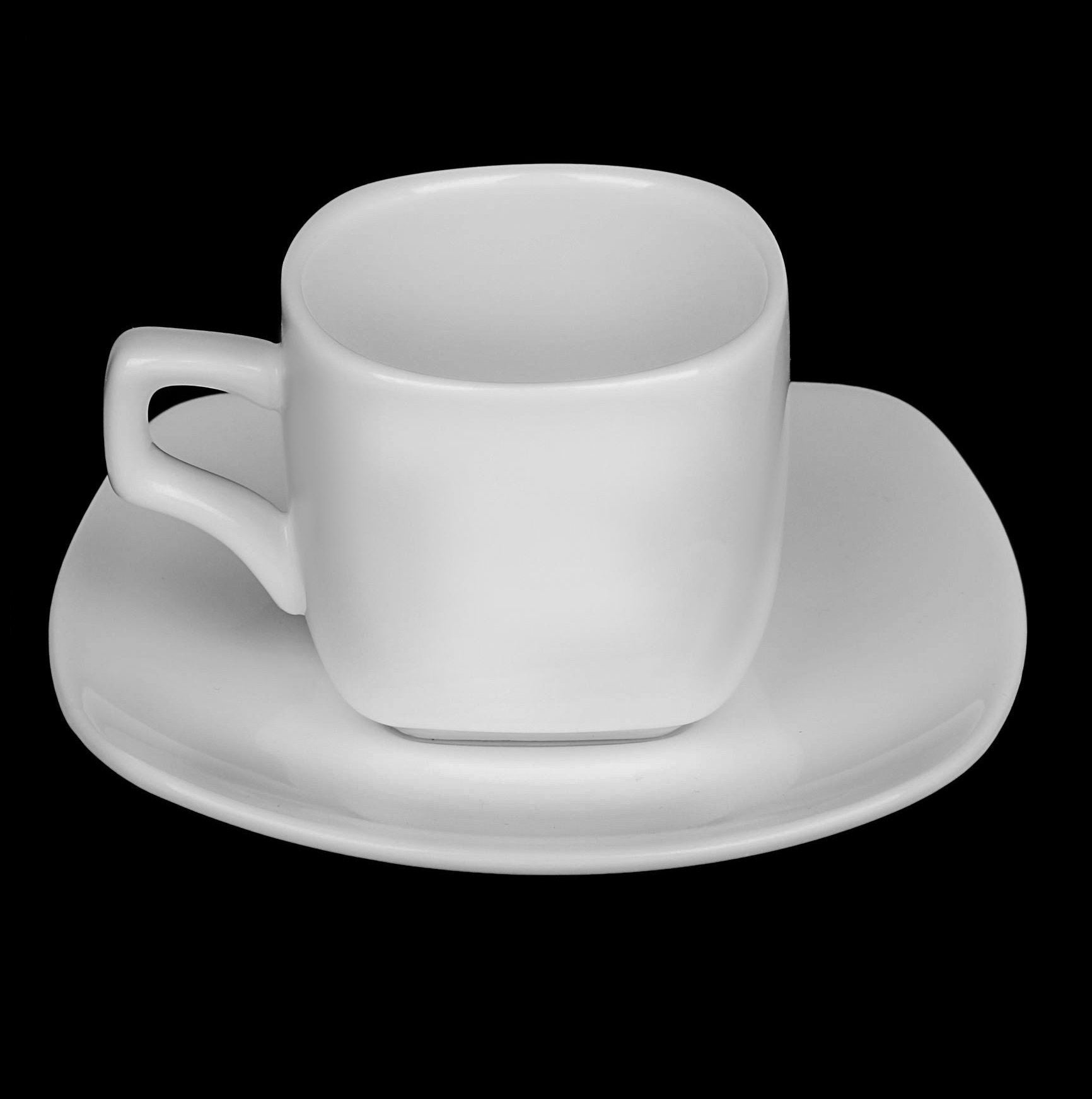 White 3 Oz | 90 Ml Coffee Cup & Saucer-1