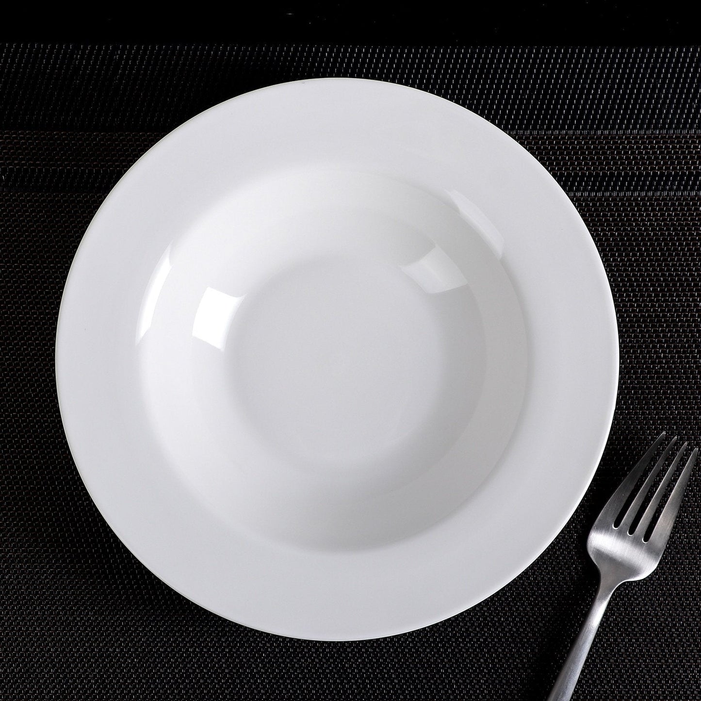 Professional Rolled Rim White Deep Plate 8" inch | 8 Fl Oz-4