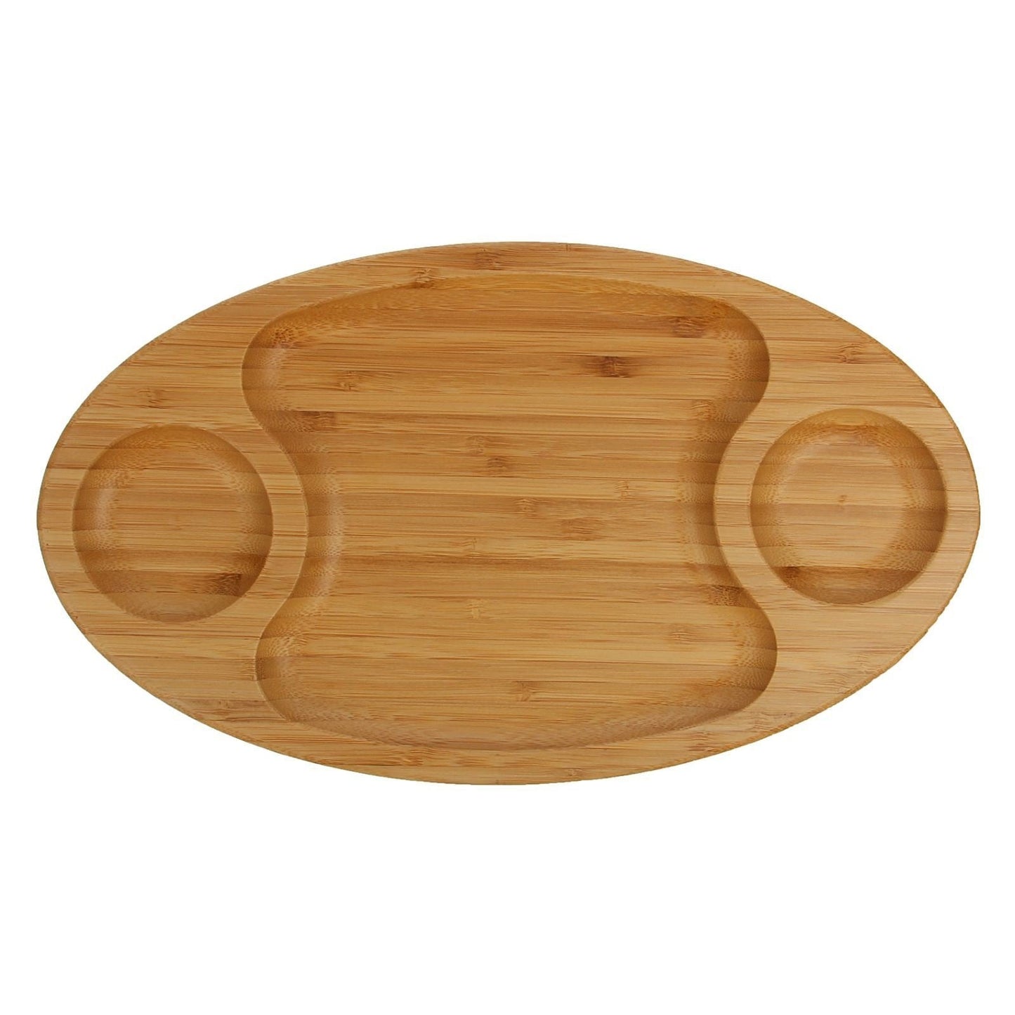 Fine Porcelain And Bamboo Serving Tray Combo Set With A Yin Yang 2 Section Saucer-3