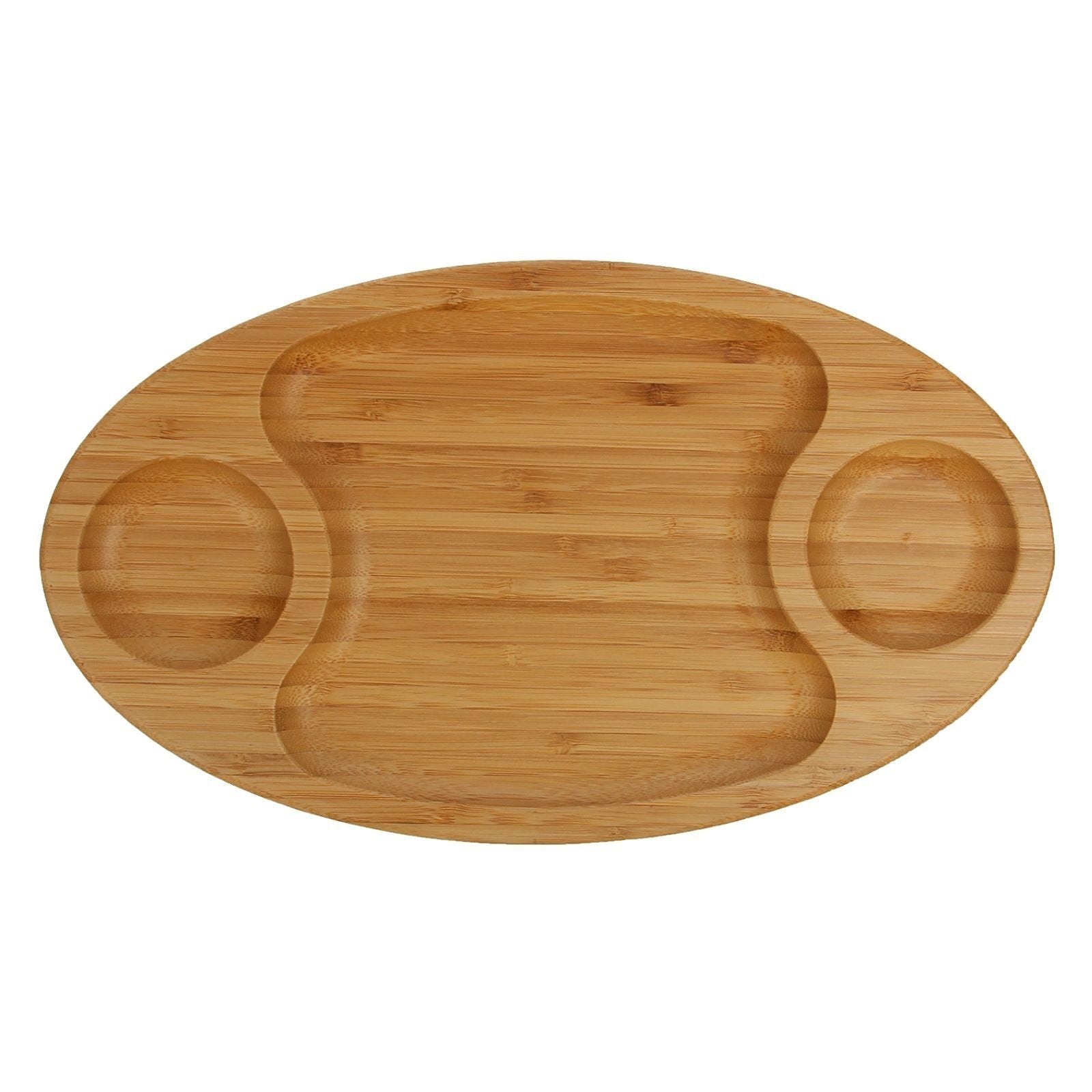 Fine Porcelain And Bamboo Serving Tray Combo Set With A Yin Yang 2 Section Saucer-3